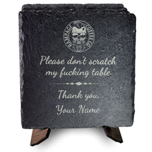 Personalized Slate Stone Coaster Set | Rampage Coffee Co. Rubber Logo Coasters Rampage Coffee Co.