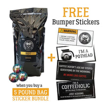 5 Pound Bag, Sticker Pack + BONUS Bumper Stickers | Rampage Coffee Co. Bundles Rampage Coffee Co. RIOT | Medium Roast Premium Blend Whole Bean