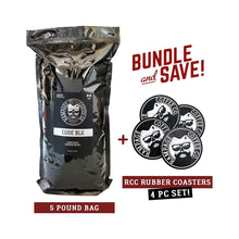 5 Pound Bag, Sticker Pack + BONUS Coaster Set | Rampage Coffee Co. Bundles Rampage Coffee Co. CODE BLK | Dark Roast Premium Blend Whole Bean
