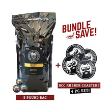 5 Pound Bag, Sticker Pack + BONUS Coaster Set | Rampage Coffee Co. Bundles Rampage Coffee Co. RIOT | Medium Roast Premium Blend Whole Bean
