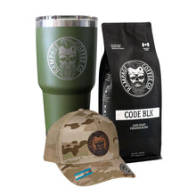 Caffeinated Soldier Bundle | Rampage Coffee Co. Bundles Rampage Coffee Co. Whole Bean CODE BLK - Dark Roast Curved Brim