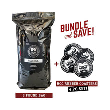 5 Pound Bag, Sticker Pack + BONUS Coaster Set | Rampage Coffee Co. Bundles Rampage Coffee Co. CODE BLK | Dark Roast Premium Blend Whole Bean 
