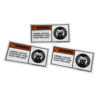 Rampage Coffee Co. Feelings Warning Stickers (3 pack) Stickers Rampage Coffee Co. 