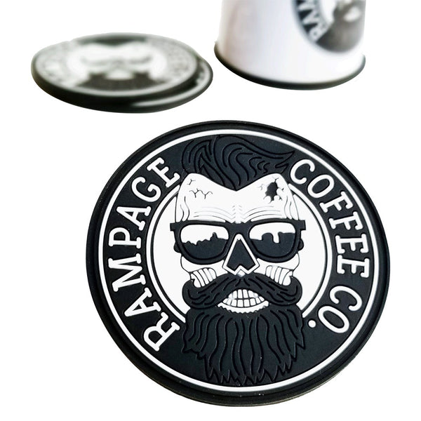 Rubber Logo Coasters Rampage Coffee Co